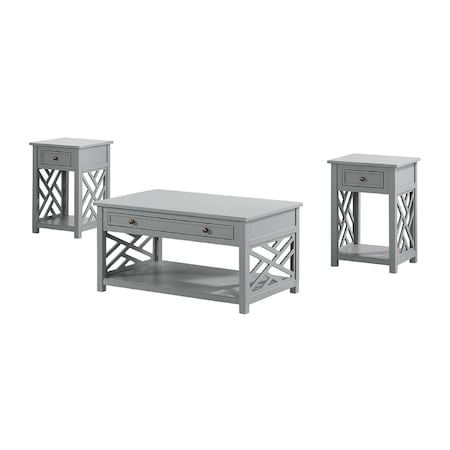 Alaterre Furniture Coventry 36" Coffee Table and Two End Tables with Drawer, Weight: 45 ANCT0111340